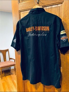 HARLEY-DAVIDSON STITCHED & PATCHED Short Sleeve Button Down Shirt